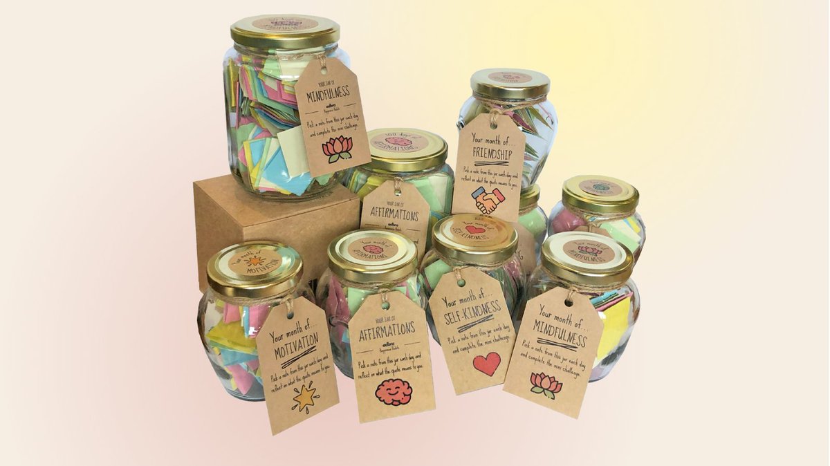Our growing mental health and well-being ✨Happiness Habits✨ jar family. 30 + 100 days of mindfulness, self-kindness and positive power to help you through life’s ups and downs 🌈 adbra.co.uk/shop

#Earlybiz #SaturdayMorning #UKGiftAM #SmallBusiness