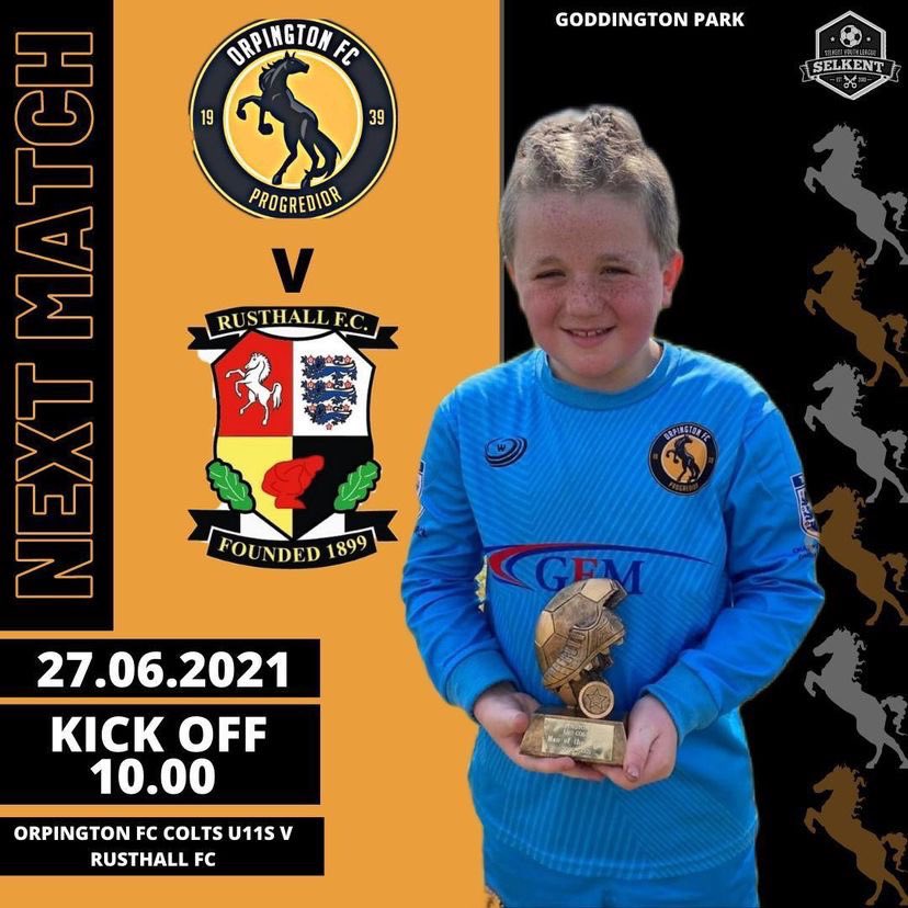 Friendly 🆚 <a href="/FCRusthall/">Rusthall FC</a> 📅 Sun 27th June 🏟 Goddington Park 🕙 10am KO 🧡🖤 <a href="/FeechanGraphic/">Feechan Graphics & Media</a>