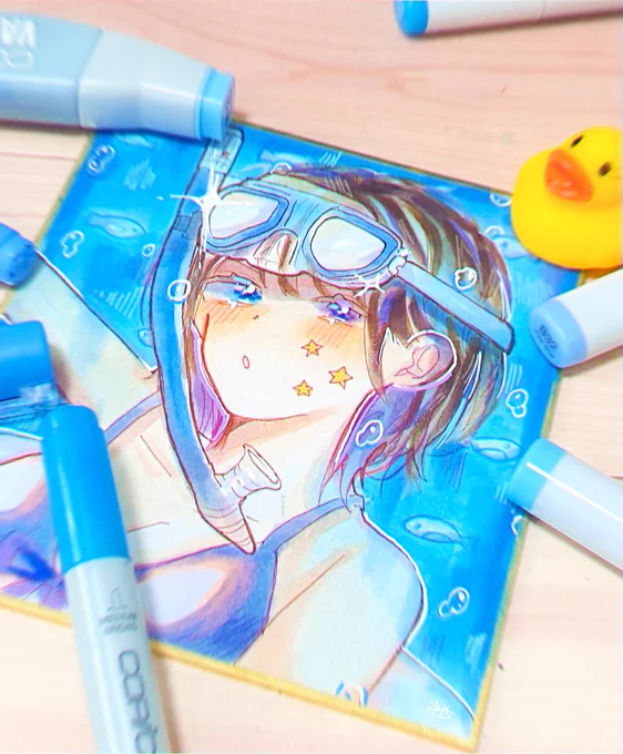夏だーーーーーーー!🐟🐬🐚☀️

#コピック #絵描きさんと繋がりたい 