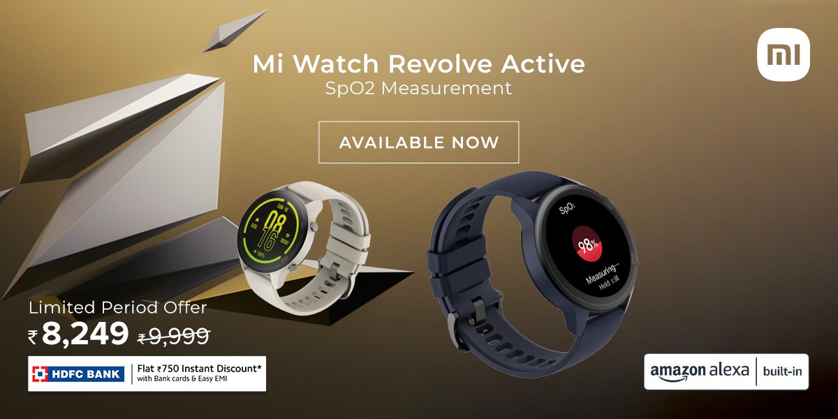 XiaomiIndia's tweet image. Break your monotony for #MiWatchRevolveActive.

It comes with all new colors 👉 Beige and Navy Blue. 

Available on mi.com - bit.ly/3j6Uv2P
Grab it now!