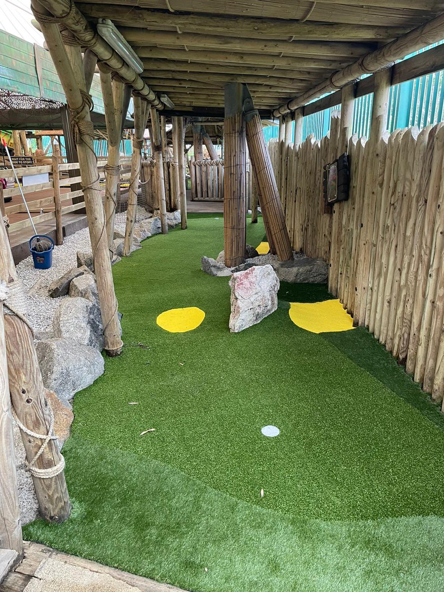 HMAdventureGolf's tweet photo. @HMAdventureGolf New greens laid at Par Market Kidzworld in St Austell ready for reopening next week. Have fun 🤩 mini golfers!! https://t.co/OlTczpKC56