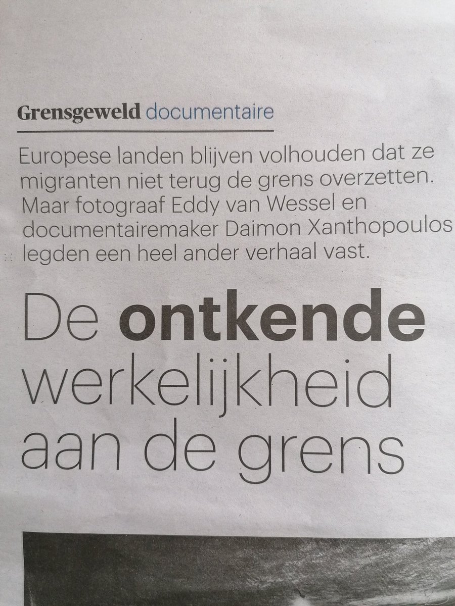 evawielenga's tweet photo. ... Vandaag in @trouw : 'De hoeveelheid getuigenissen, verwondingen, kapotte telefoons en beeldmateriaal vormen samen zo'n consistent beeld, dat er wel sprake moet zijn van een systeem met een beleid er achter.' #pushbacks #mensenrechtenschendingen https://t.co/v9xSVyTEaK