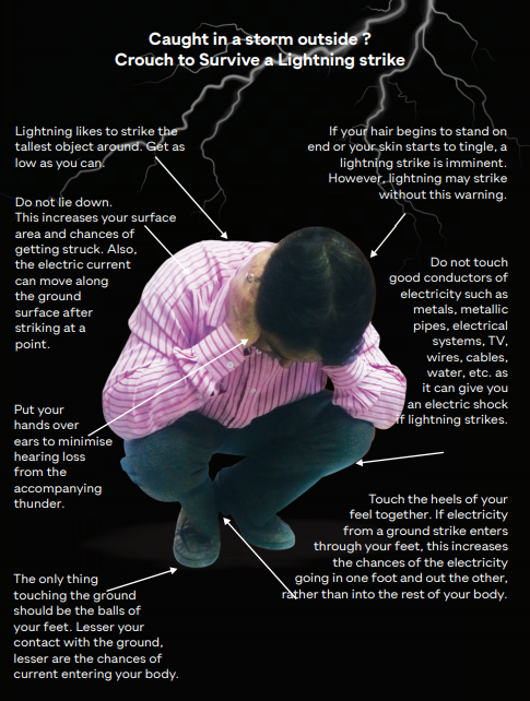 ndmaindia's tweet image. #ThunderstormLightning | The Government of India has created awareness on how one may save oneself from #lightning strikes. 

To know more, read - bit.ly/3sfurDN

#ReformPerformTransform #HarKaamDeshKeNaam #KnowYourNDMA