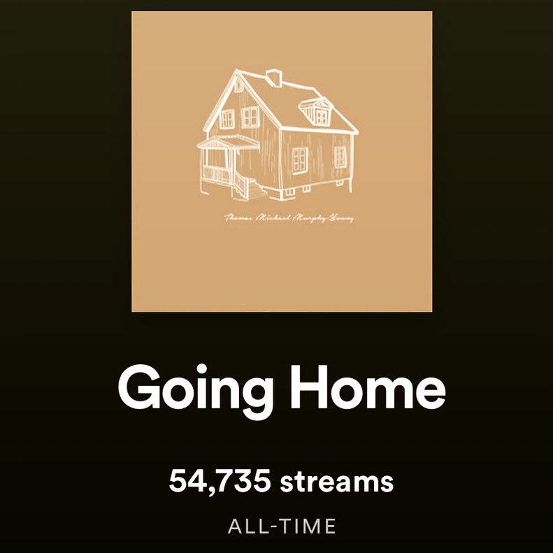 TomMurphyYoung's tweet photo. So proud of how well ‘Going Home’ has been doing on @Spotify. #hygge #album #goinghome #murphyyoungmusic #newmusic #50k https://t.co/OPflGxXRdS