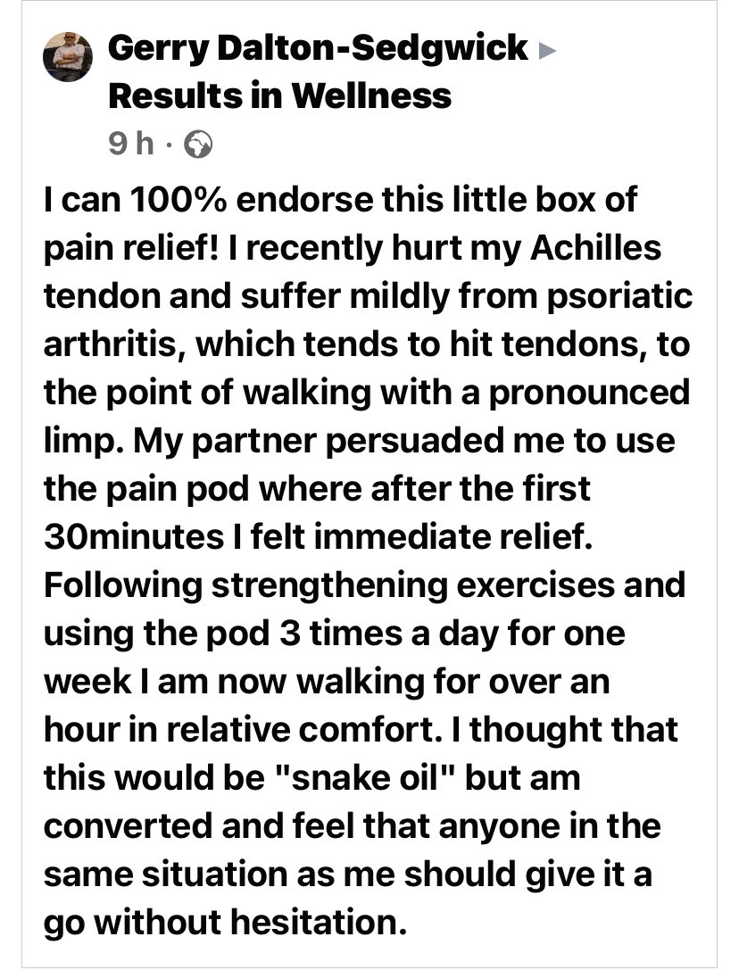 Another great review from a happy customer! #DrugFreePainRelief #ChronicPain #Arthritis #Neuropathy #SportsRecovery