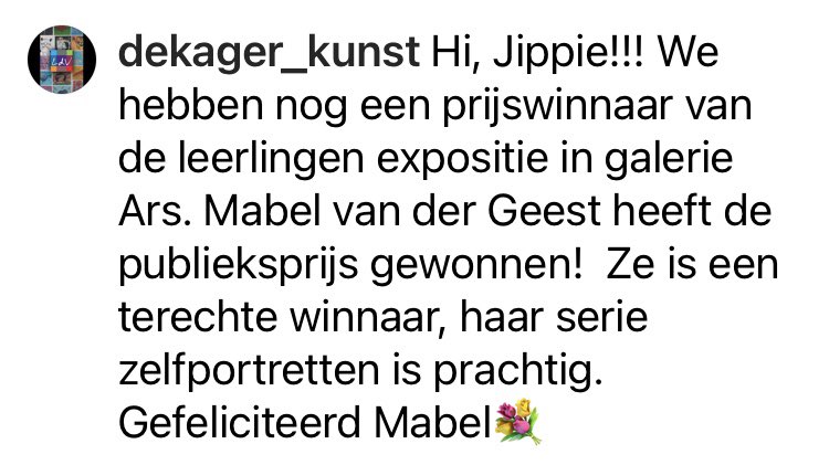 Een nog een leerling om trots op te zijn! Gefeliciteerd, Mabel!
#youngstars #arsaemula #publieksprijs