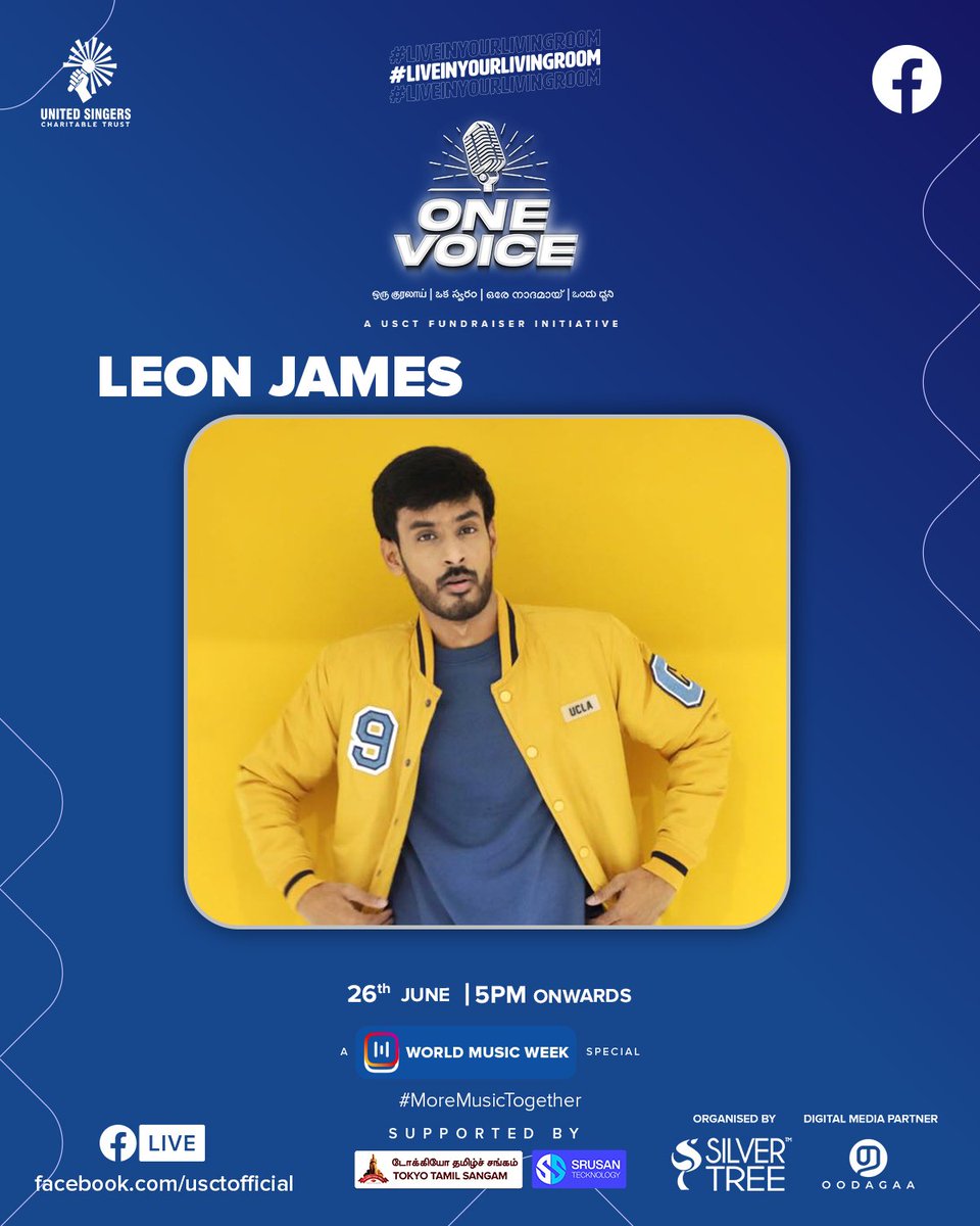 Leon James is ready to win you over with his soulful performance. Visit usct.in/donate-now for donation #USCT #MakeMusicTogether #LiveInYourLivingRoom #SocialForGood #WorldMusicWeek #OneVoice @leon_james