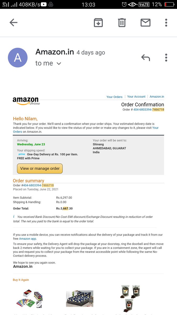 ShivangJBhatt1's tweet image. Received 1 empty one plus buds z box 
Ordered 3 renewed one plus buds z
Already complained to amazon and you can see the results...
One more products order from that account and this time i have video proof let&apos;s see 
@amazonIN @AmazonHelp @OnePlus_IN
