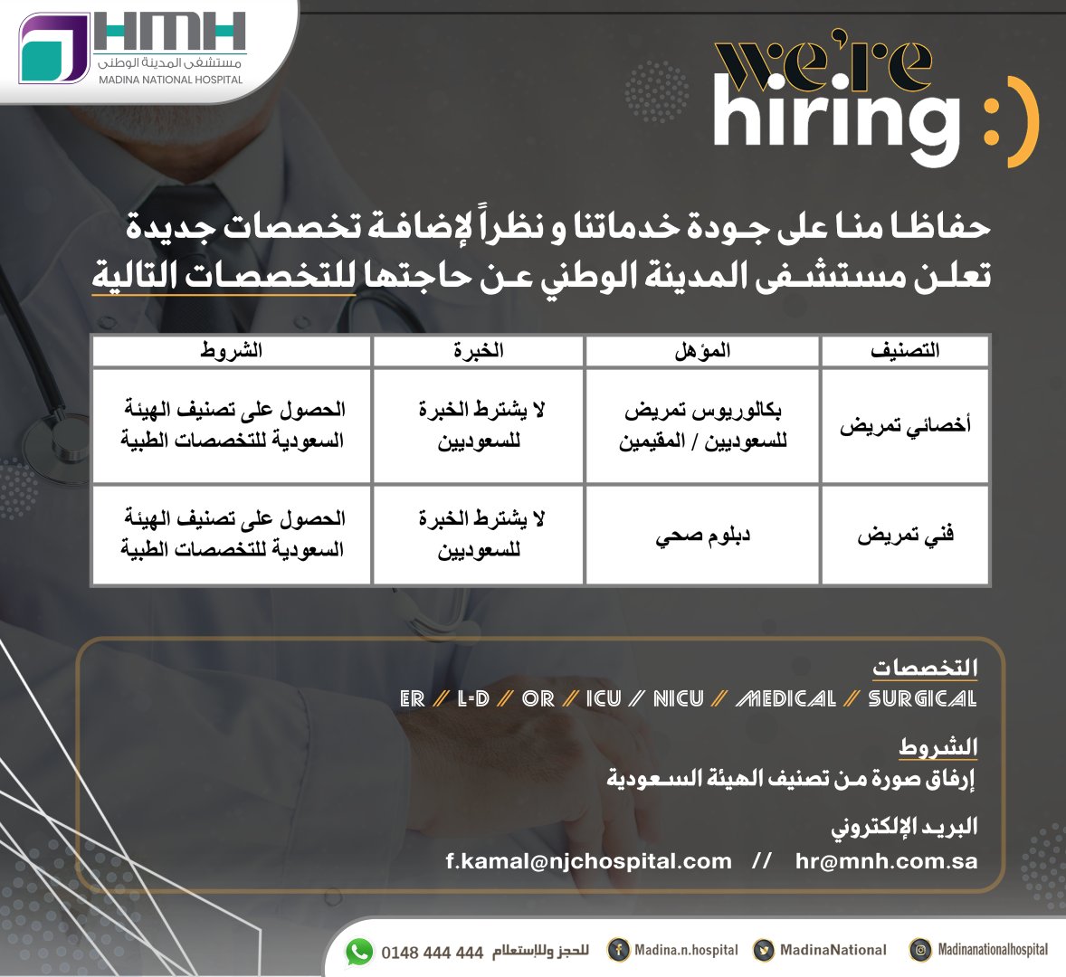 مستشفى المدينةالوطني Madinanatlonal Twitter