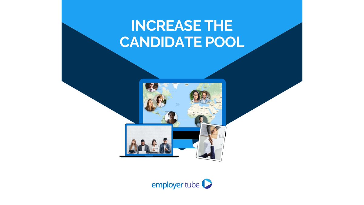 Employertube's tweet photo. Live video interviewing helps make the world a smaller place by allowing access to talent anywhere in the world.  Recruiters have a bigger pool on potential talent to choose from whilst providing a more convenient process for candidates and recruiters alike.

#employertube https://t.co/6UIGVEqesr