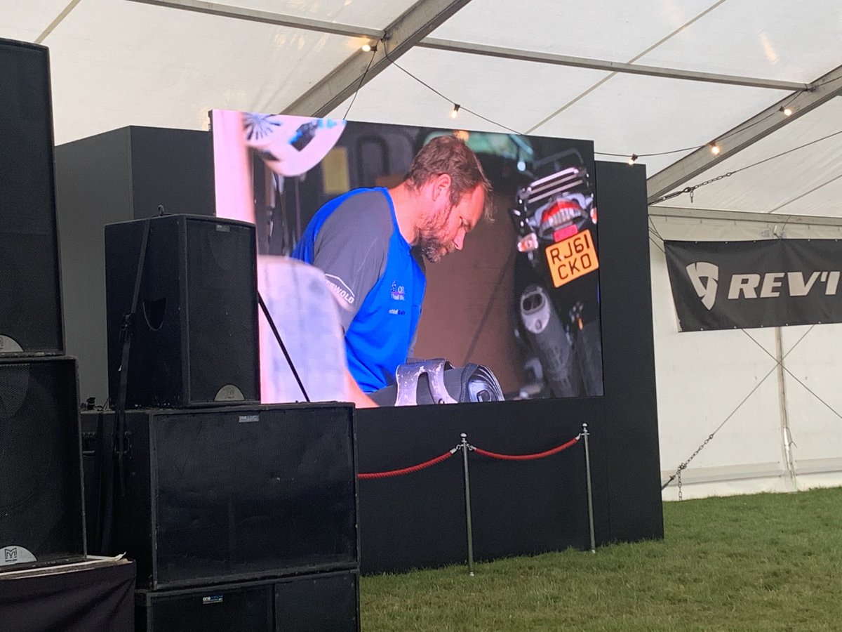 Biketruck's tweet photo. Head to the Revit Tent for 10am to hear from Simon Pavey - Dakar Legend! Talk Dakar and Off Road Riding! 
⁦@SimonPavey⁩ ⁦@Knighter101⁩ ⁦@neilhawker41⁩ ⁦@BMWMotorradUK⁩ ⁦@offroadskills⁩
⁦@ABRmagazine⁩
#RevitAdventure
#AdventureBikeRider https://t.co/Coknz3WFhJ