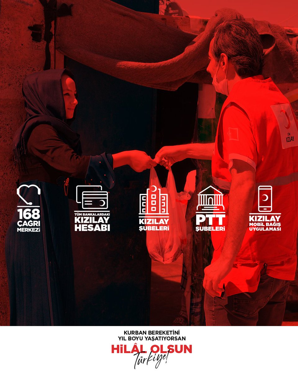 Kizilay's tweet photo. Kurban bağışlarınızı Kızılay’a ulaştırmak çok kolay!

Sadece https://t.co/eL2YQJGVgl üzerinden değil, birçok farklı kanaldan kurban bağışınızı Kızılay’a ulaştırabilirsiniz. 🌙 #HilalOlsun Türkiye https://t.co/n4CkUP4Da6