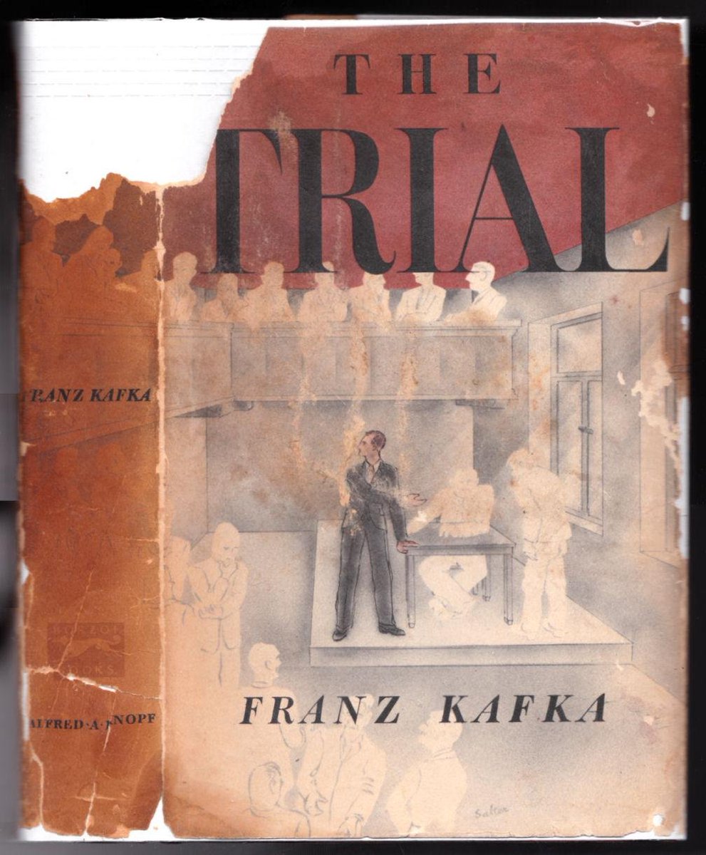 ScottWasham's tweet photo. The Trial - #FranzKafka  - Book Original Printing (1937)...Film Original Release (1963)...#AnthonyPerkins #JeanneMoreau #OrsonWelles ...anybody says they fully 'understand' this book/movie...is lying!...#TCM #TCMParty https://t.co/p5zn6Y8WEa