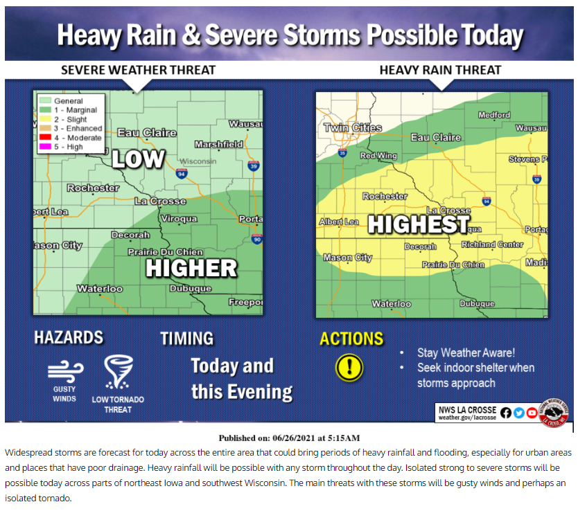 Good morning everyone. Working with the National Weather Service, Rochester Police Department and our Parade Chair, Rochesterfest has decided to cancel the parade for today.  Our community’s safety is our first priority.  Please help us pass this along by SHARING this post.