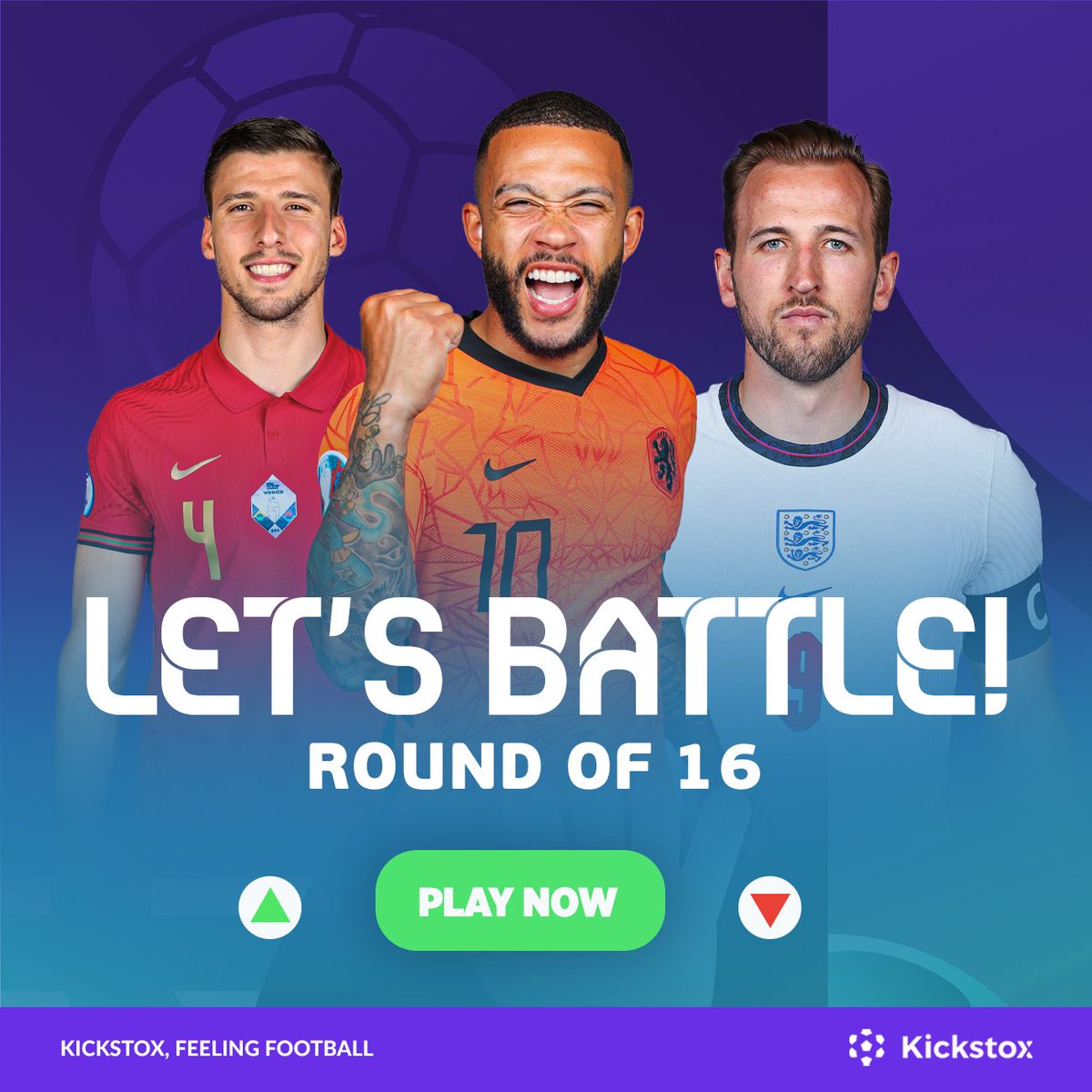 Tonight the round of 16 begins! Who are you picking for your portfolio?
🤑⚽️🏆📈💰🇪🇺⠀

#Kickstox #Euro2020 #football #trading #game #battle