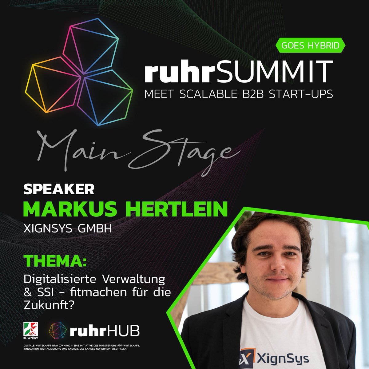 Wie helfen Start-ups aus dem Ruhrgebiet dabei digittale Prozesse für die öffentliche Verwaltung bereitzustellen? Darüber sprechen wir mir <a href="/Markus_Hertlein/">Markus Hertlein</a> von der <a href="/XignSys/">XignSys GmbH</a>, <a href="/Mirko/">Mirko Rossetto</a> von <a href="/TrustCerts/">TrustCerts</a> und Dr. <a href="/dkramps/">Dieter Kramps</a> von der <a href="/cobago/">cobago GmbH</a> GmbH! 🤓
#SSI #RS2021 ➡  ruhrsummit.de/agenda/