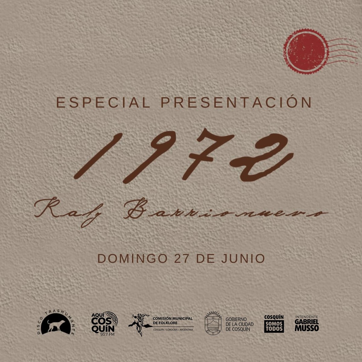 📣Mañana domingo a las 11hs no podés perderte la presentación de "1972" junto a <a href="/RalyOficial/">Raly Barrionuevo</a> por la radio oficial del Festival Nacional de Folklore

📻En Cosquín y zona sintonizá FM 93.7
💻Para todo el país y el mundo aquicosquin.com.ar
📲Ya podés bajar la app a tu celular