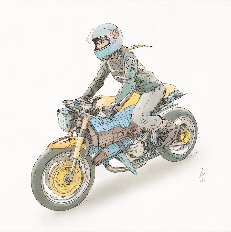 I always enjoyed #drawing #motorcycles , it's complicated as it is fun!