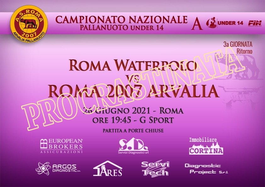 Domani scenderanno in acqua anche i ragazzi U14; VI RICORDO CHE LA PARTITA È STATA PROCRASTINATA A DOMENICA 27 GIUGNO STESSA ORA! 
❤🧡💛