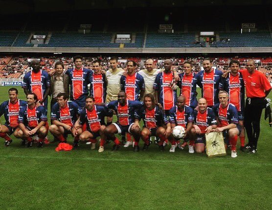 FredTharaud's tweet photo. Il y a 10 ans, Juin 2011 au Parc des Princes avec mes bro @Lo_Lipari @blum_ivan  et toute la Team @UP_SportAgency on réunissait une des plus belle sélection de joueurs du @PSG_inside . Est-ce que vous serez tous les reconnaître? #jubilama #unitedplayers https://t.co/CqIMCj69b9