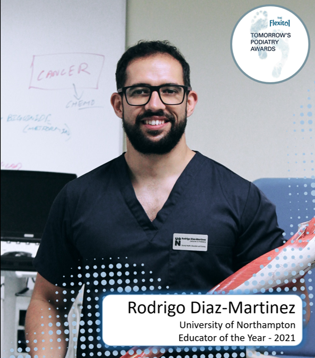 TomorrowsPods's tweet photo. 📣📣📣 Last night we announced the winners of the Tomorrow's Podiatry Awards:

The Educator of the Year went to:

Rodrigo Diaz-Martinez from @northampton_su

@UoNStudentLife

@FlexitolUK

Congratulations!!!

#TomorrowsPods #NextGenPods #PodsFixFeet #podiatry https://t.co/ojHBRWJl6u