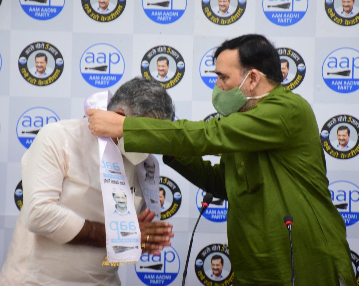 ipathak25's tweet photo. भारतीय जनता पार्टी को बड़ा झटका 

मौजूदा निगम पार्षद,पूर्व ज़िला अध्यक्ष 

और चार बार किसान मोर्चा अध्यक्ष

 श्री राजकुमार बल्लन जी ने अरविंद केजरीवाल जी के कामों से प्रभावित होकर आज आम आदमी पार्टी की सदस्यता ली https://t.co/2R6CkHTBl3
