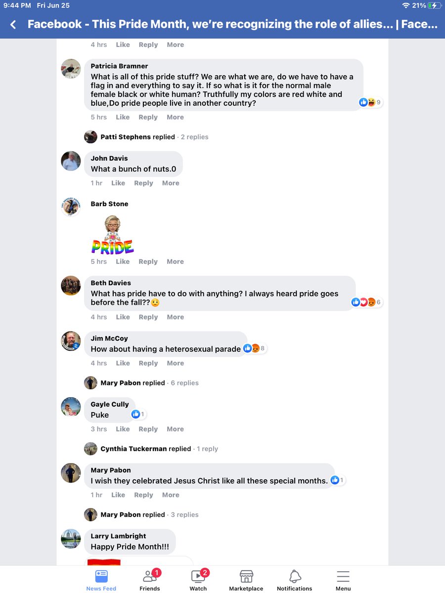 VonGraeson's tweet photo. @realJuanReyes @MarkZuckerbelg You allow bullies to spout hateful comments and mock the entire LGTBQI community on YOUR posts 
#Pride2021 #CommunityStandards need an update #homophobic https://t.co/eA03GqhSZe