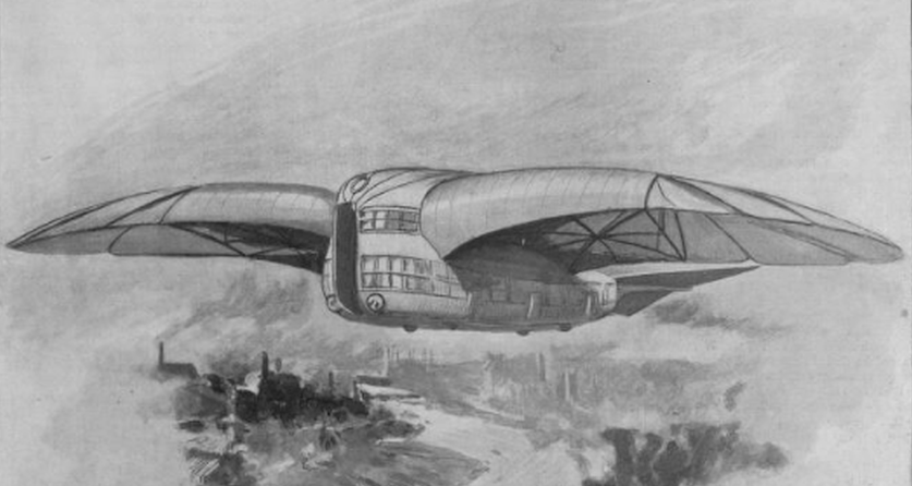 WeirdScotland's tweet photo. In 1898, Banchory man "Fleein Geordie" Davidson gave the world his "Flying Machine of the Future".
His "Air-Car Monoplane" would have steam propellers under "wings of a bird".
He managed a "hop" in an earlier model at Inchmarlo before crashing into a tree.
#OldWeirdScotland https://t.co/xFUSNJ7cn6