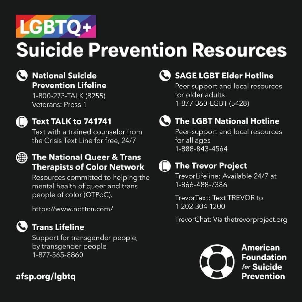 VonGraeson's tweet photo. @Facebook Until you protect the 
LGTBQI community you might need to post this #SuicidePrevention #homophobic #bullying especially during #Pride2021 https://t.co/bruq50OPqJ