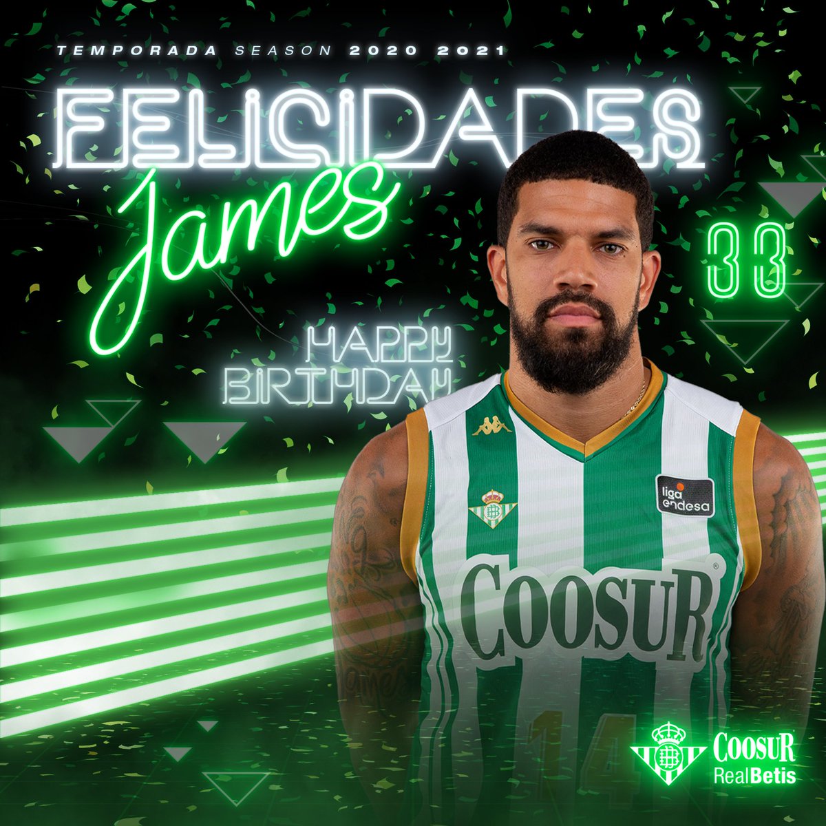 Pues parece que hoy tenemos el cumpleaños de un jugón 😏🎂

¡Muchas felicidades al bueno de <a href="/KiNGJF4/">James Feldeine</a>! 🙌🇩🇴

#CoosurBetis #LigaEndesa