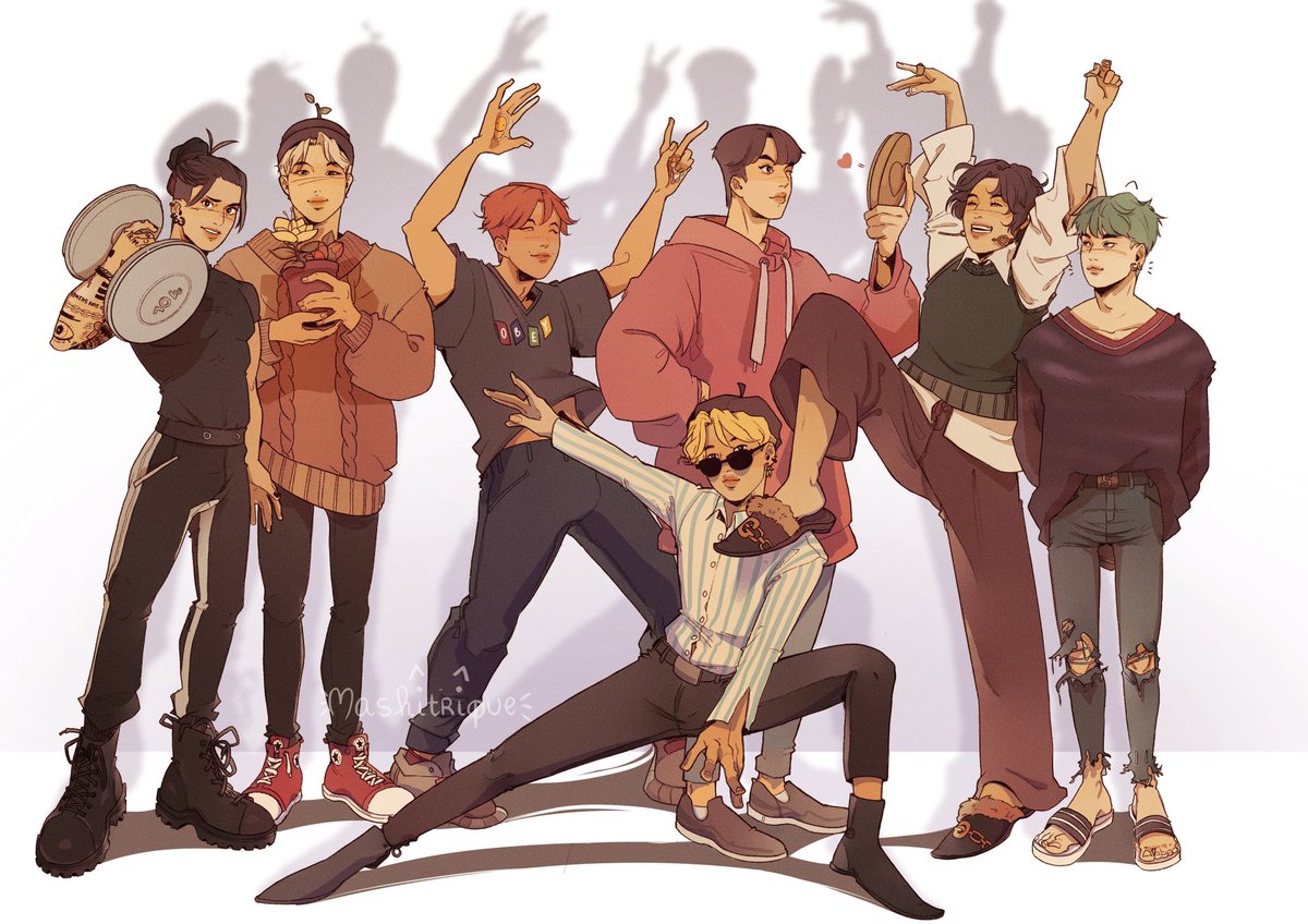 Mashitrique's tweet photo. 🌱 big ot7 commission 🌱

Thank you so much again lil bun 🥺💛 https://t.co/RUuNVTnDW6