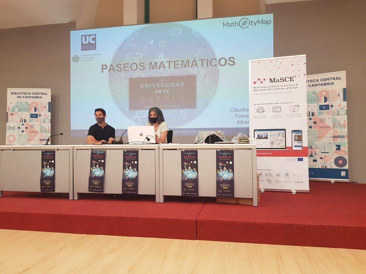 lazaroclaudia's tweet image. La Universidad en tu barrio con @unican y @SMatematicaPC @fespm_es con una ruta matemática @mathcitymap por el Barrio Pesquero y Castilla La Hermida en Santander