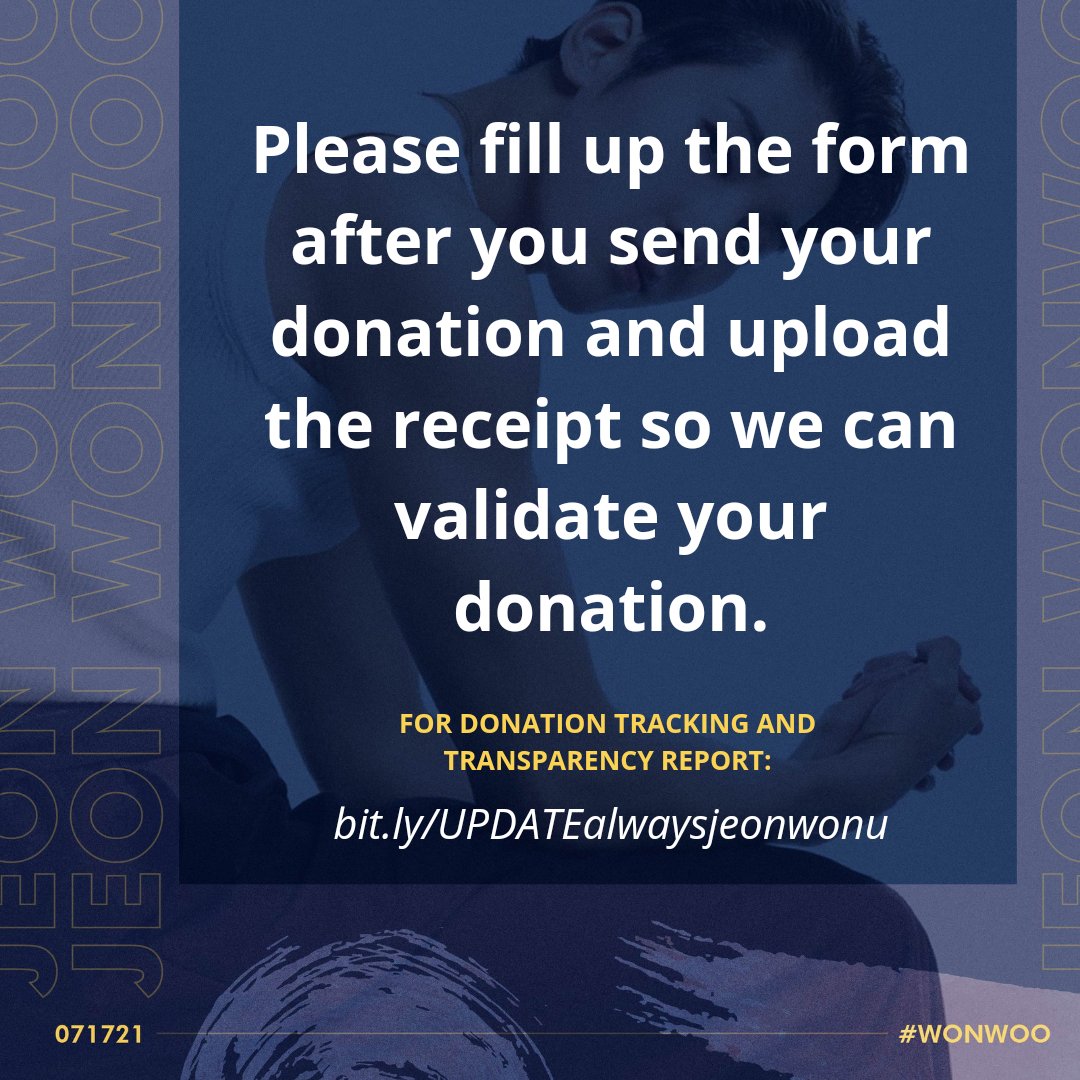 Always, Jeon Wonwoo
— birthday project + donation drive &amp; raffle

🌟 check more details below. 

Any Amount is highly appreciated! ^^

📝Form: bit.ly/alwaysjeonwonu… 

💳 Paypal: bit.ly/alwaysjeonwonu

💻Tracker: bit.ly/UPDATEalwaysje…

#WONWOO