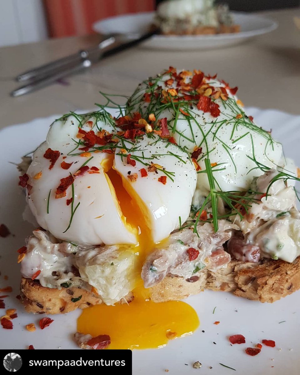 Add a poached egg and some smoked chillies to our smoked mackerel & new potato salad And you have this delicious brunch, as created by @swampadventures (Instagram) @EnglishMarket @MidletonFarmers @NeighbourFoodIE