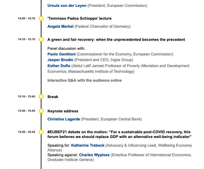 Definition of imposter syndrome + A LOT of nerves is this #EUBEF21 programme for Tuesday. Debating: “For a sustainable post-COVID recovery, this forum believes we should replace GDP with an alternative well-being indicator”. And yep, I'm arguing for "aye"!
ec.europa.eu/economy_financ…