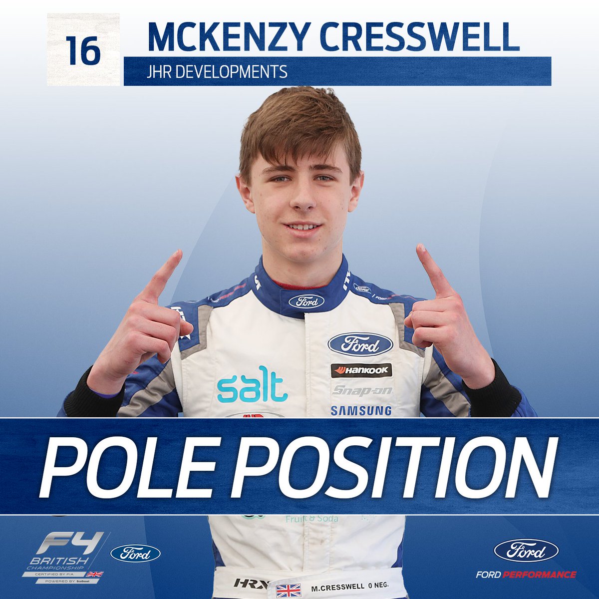BritishF4's tweet image. It's a pole position apiece for #MatthewRees and @MckenzyRacing at @Brands_Hatch! 👏

@JHRdevelopments keep their qualifying streak running - that's six from six in 2021! ⏱️

#BritishF4 | #FordPerformance