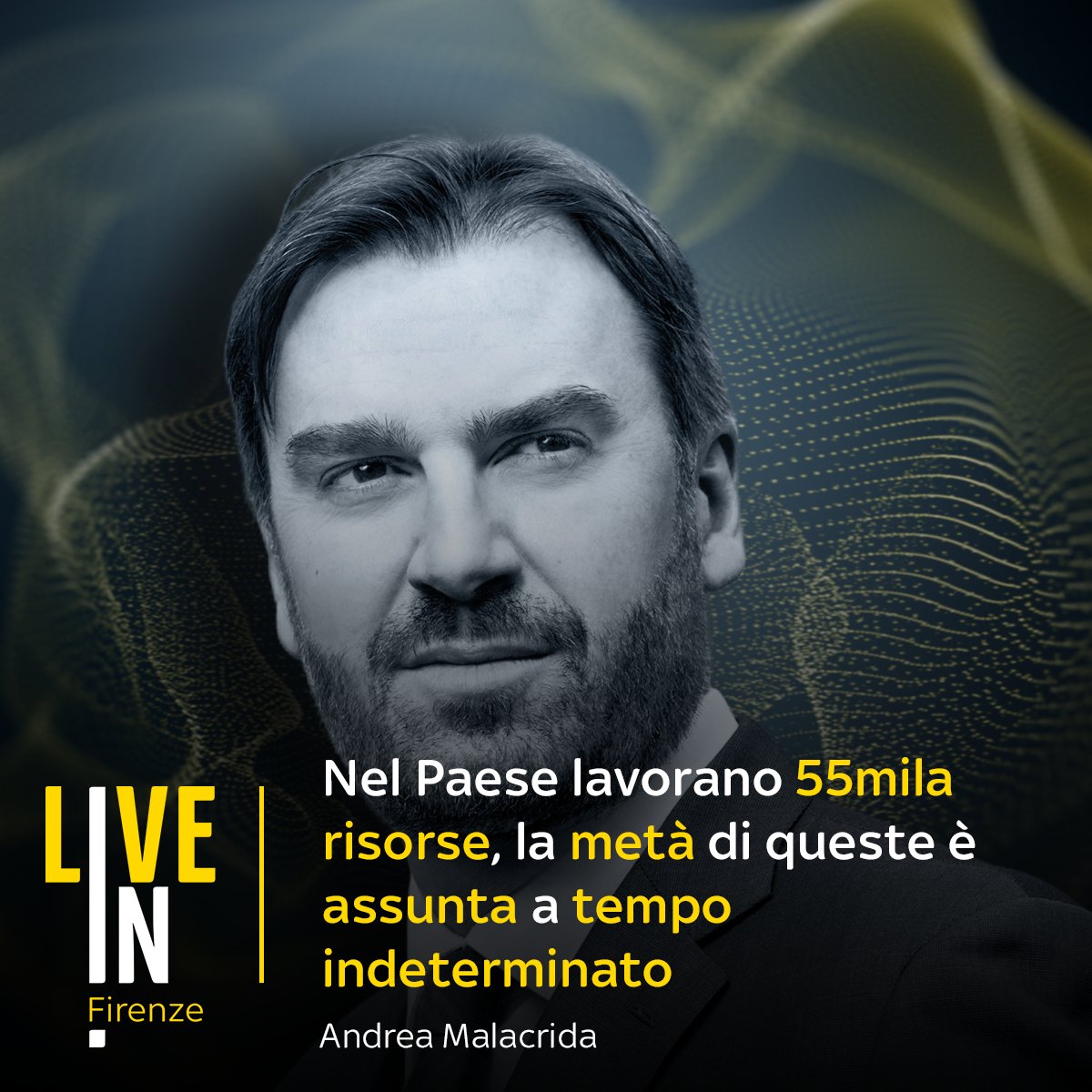 “I numeri di #Adecco dicono che 55mila risorse lavorano nel Paese, la metà di queste sono assunte a tempo indeterminato”. Lo ha detto <a href="/aamalacrida/">Andrea Malacrida</a>, country manager di <a href="/AdeccoGroupITA/">The Adecco Group ITA</a> intervistato da <a href="/MariangelaPira/">Mariangela Pira</a> a #LiveInFirenze sky.tg/2cgd7 @FondazioneCRF <a href="/comunefi/">Comune di Firenze</a>