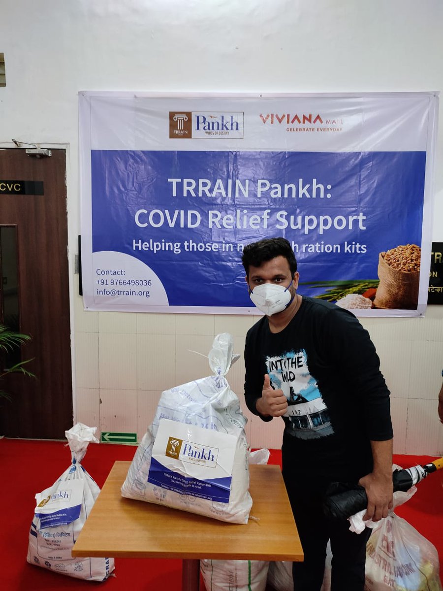 TRRAINindia's tweet photo. We provided ration kits to persons with disabilities in Mumbai to help them get through COVID-19.

#TRRAIN #Pankh #COVIDRelief #RationKit #PersonsWithDisabilities #RationKitDistribution #Covid19 #CoronaVirus #Mumbai https://t.co/lpSeXCXP16
