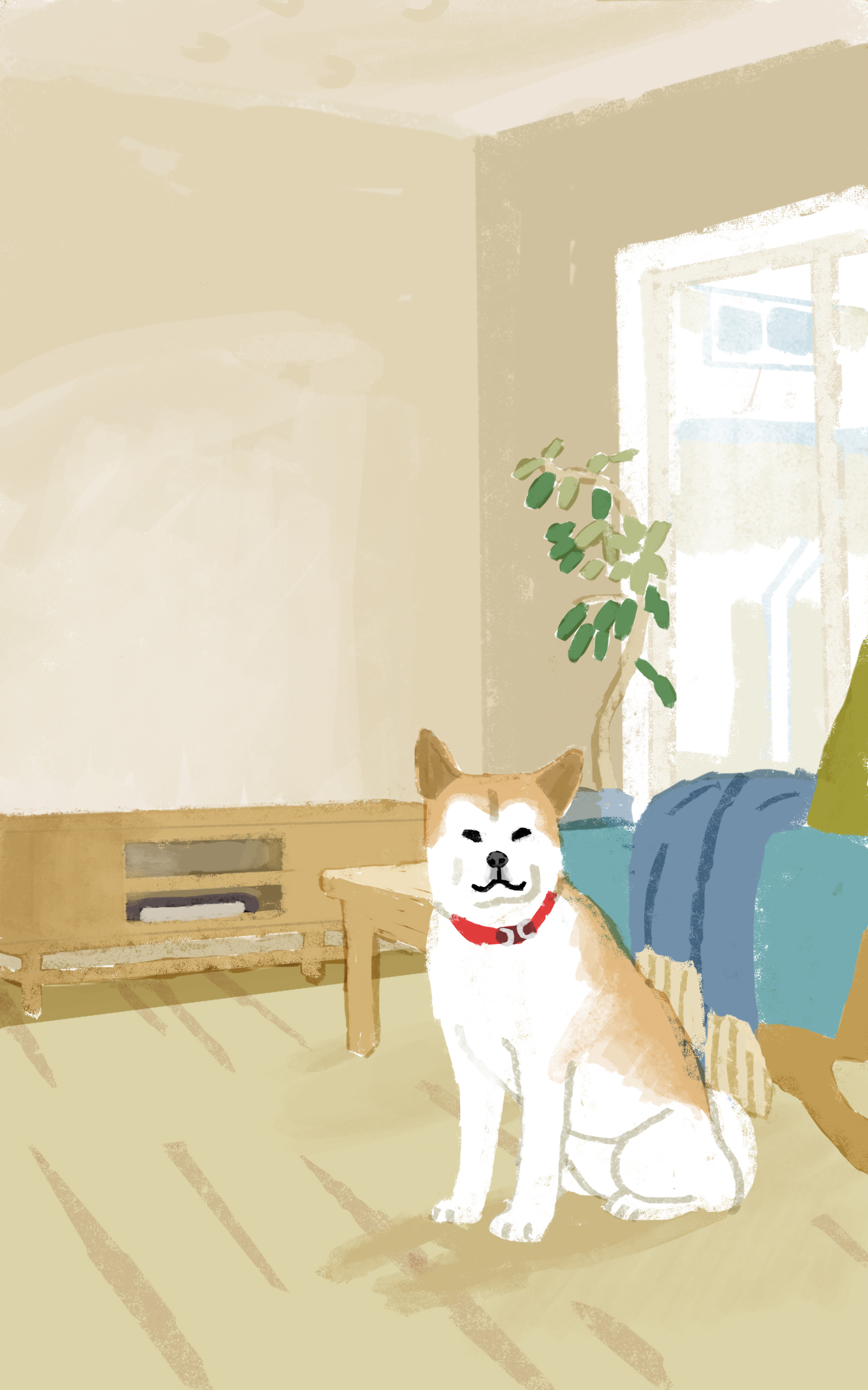 Horisaki Yuri クラウドソーシングで電子書籍の表紙に応募しました 秋田犬についての本です 柴犬に見えないか心配です A Illustration Art Drawing イラスト イラストレーション Painting 電子書籍表紙 Ebookcover 秋田犬
