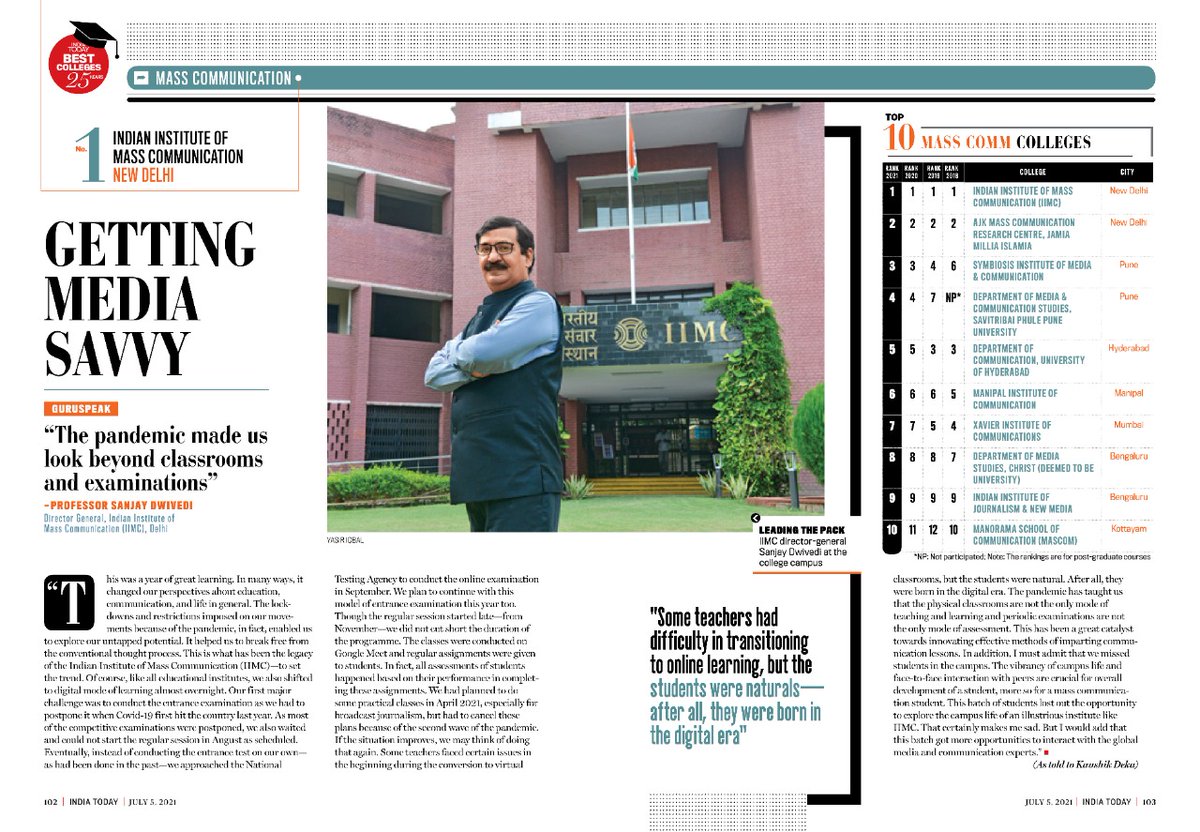 IIMC Alumni Association (@iimcaa) on Twitter photo IIMC became the Best Media Educational Institute in the country; Ranked 1st in India Today’s ‘Best College Survey’ <a href="/IIMC_India/">Indian Institute of Mass Communication</a> @ProfSanjay_IIMC
indiaeducationdiary.in/iimc-became-th… IIMC became the Best Media Educational Institute in the country; Ranked 1st in India Today’s ‘Best College Survey’ <a href="/IIMC_India/">Indian Institute of Mass Communication</a> @ProfSanjay_IIMC
indiaeducationdiary.in/iimc-became-th…