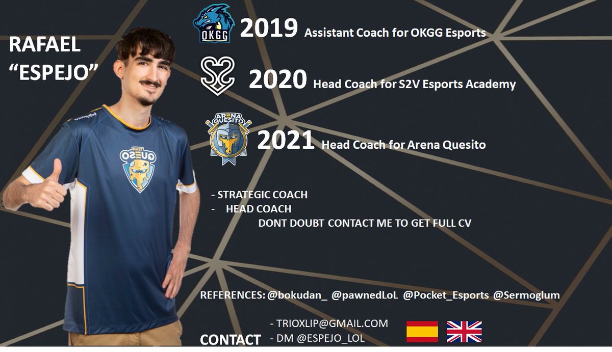 Separo caminos con <a href="/ArenaQuesitoGG/">Arena Quesito</a> y paso a estar LFT, escuchare ofertas tanto de Head como de Strategic coach de cara al próximo split para finalizar mi formación como entrenador agradecería mucho los RTs, gracias de antemano