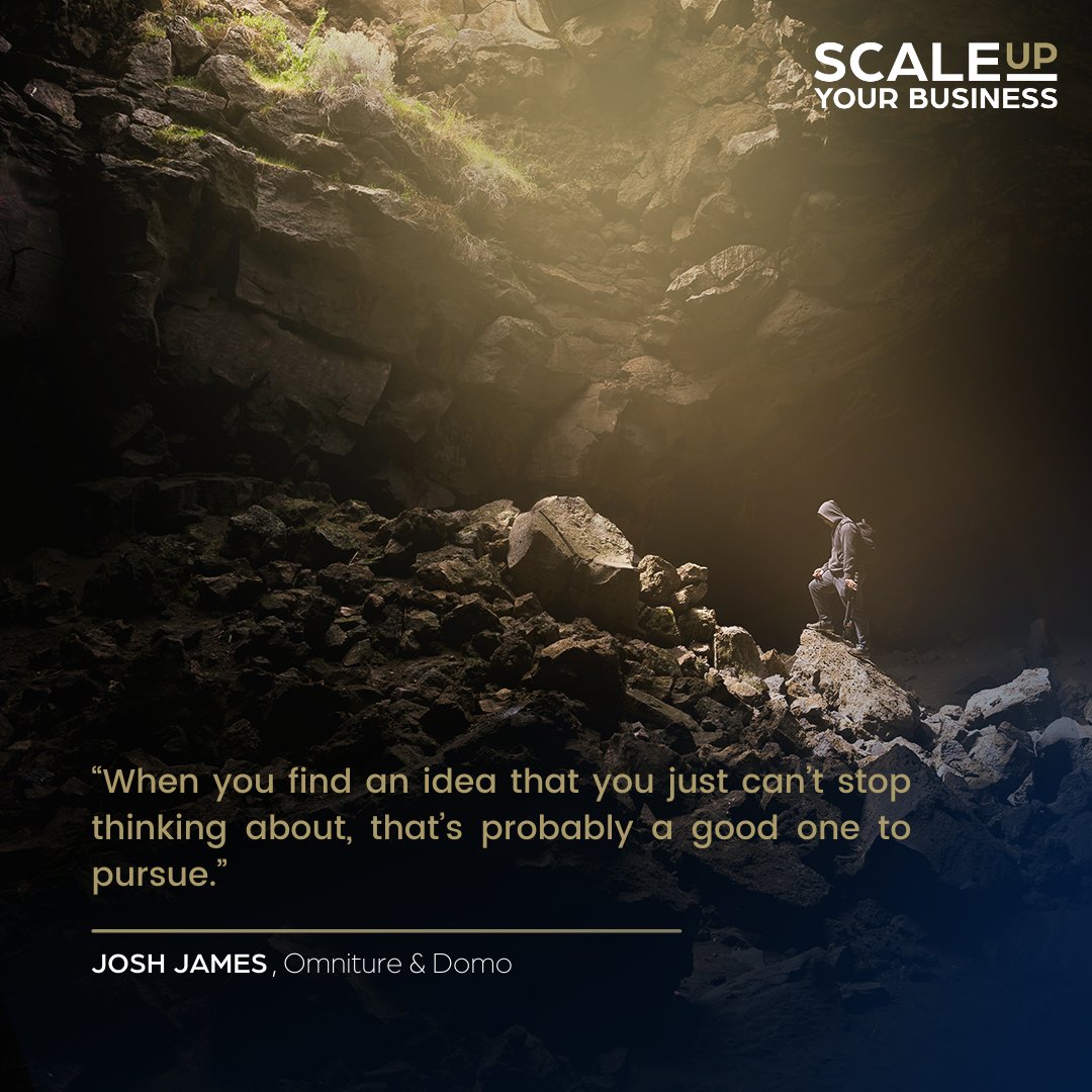 RobinJWilliams1's tweet photo. "When you find an idea that you just can't stop thinking about, that's probably a good one to pursue." - Josh James.

#motivationalquote #entrepreneurlife #quotd https://t.co/EOFFLJgdAl