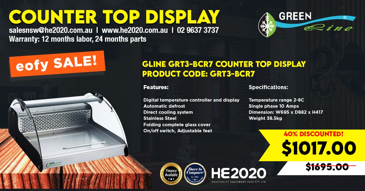 he2020au's tweet image. Don't Miss the Chance to Avail These Promos!
Phone us at 02 9637 3737
Website: greenline.net.au/product-catego…
Email: salesnsw@he2020.com.au
#commercialrefrigeration #commercialrefrigerator #countertopdisplay #coutertopdisplays #countertopdisplaycase #greenline #he2020