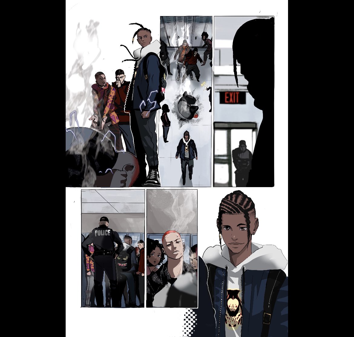 NikDraperIvey's tweet image. Some of my favorite pages from the MSRI 0 Issue. This has been out for awhile now, so I guess it’s cool to post. The first slide is the best page that I’ve done for Static so far, I feel. There is a harmony between Cowan’s layouts and my art here that I haven’t surpassed yet.