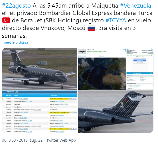 Noktatv24's tweet photo. SEZGİN BARAN KORKMAZ'A AİT UÇAĞIN DEFALARCA VENEZUELA'YA GİTTİĞİ ORTAYA ÇIKTI
SBK Holding'e ait #TCYYA kodlu uçağın birçok kez Venezuela'ya uçtuğu ortaya çıktı. Uçağın 2019 yılının Ağustos ayında 3 haftada 3 kez Caracas'ın kuzeyindeki Maiquetia'ya inmesi ayrıca dikkat çekti. https://t.co/l5pLbRfKqo