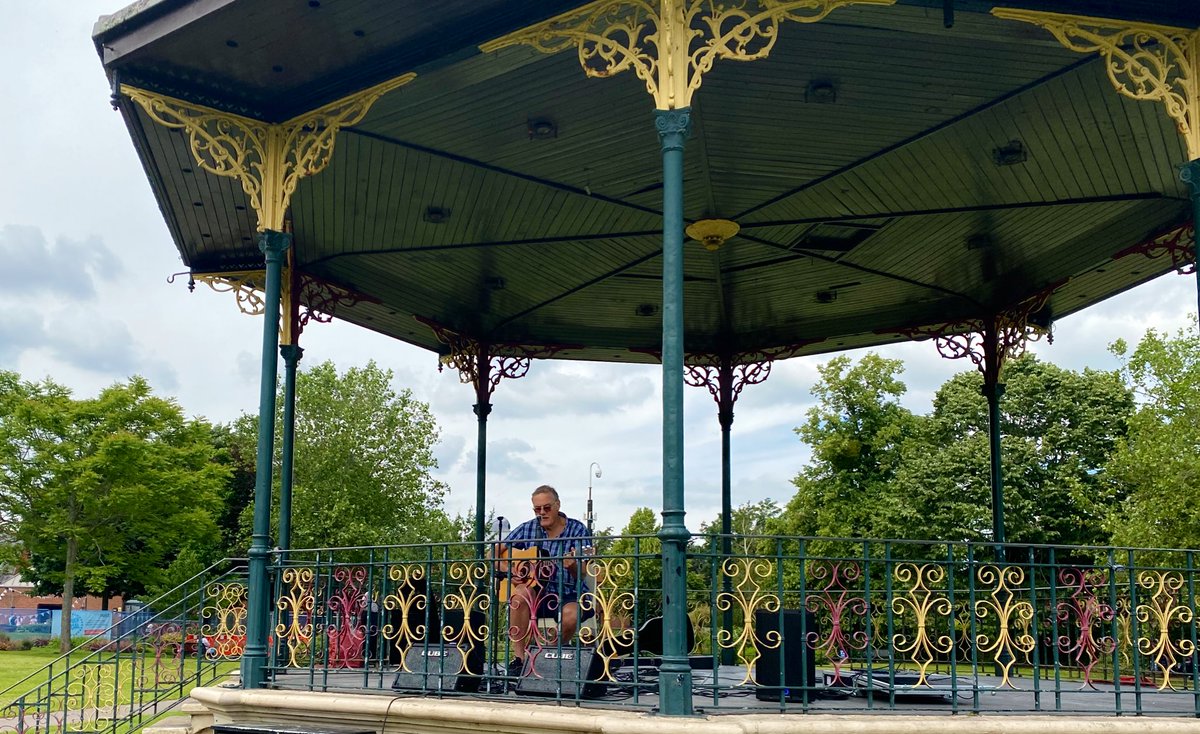 Back at Eastleigh Bandstand listening to some wonderful original songs and poems for adults and children today. Thanks for spreading joy Tim Burstall! <a href="/PointEastleigh/">The Point</a>