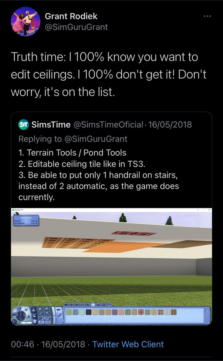 I'm reading the old @/SimGuruGrant tweets and it's a journey 🤪