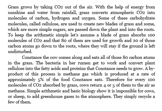 SpeddingCharlie's tweet photo. Ruminant animals (like cows and sheep) evolved 50 million years ago. They have burped methane throughout the hot spells and ice ages of that huge timescale. The climate of this planet is NOT controlled by the digestive system of cows. https://t.co/JQ6hwfiGFR