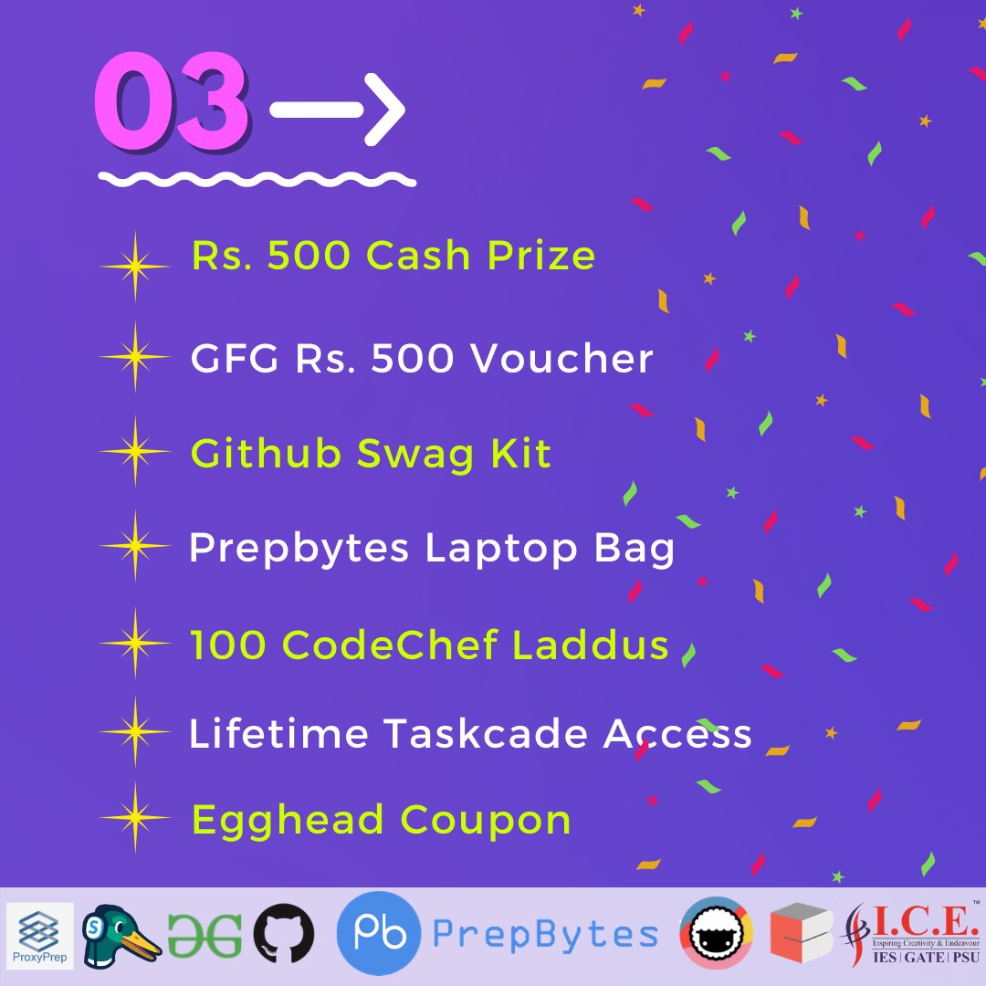 abesec_codechef's tweet image. Anyone can participate!

#prizes #goodies #dsa #newbie #codechef
#dsacarnival2021 #coders #abesec #codechefchapter