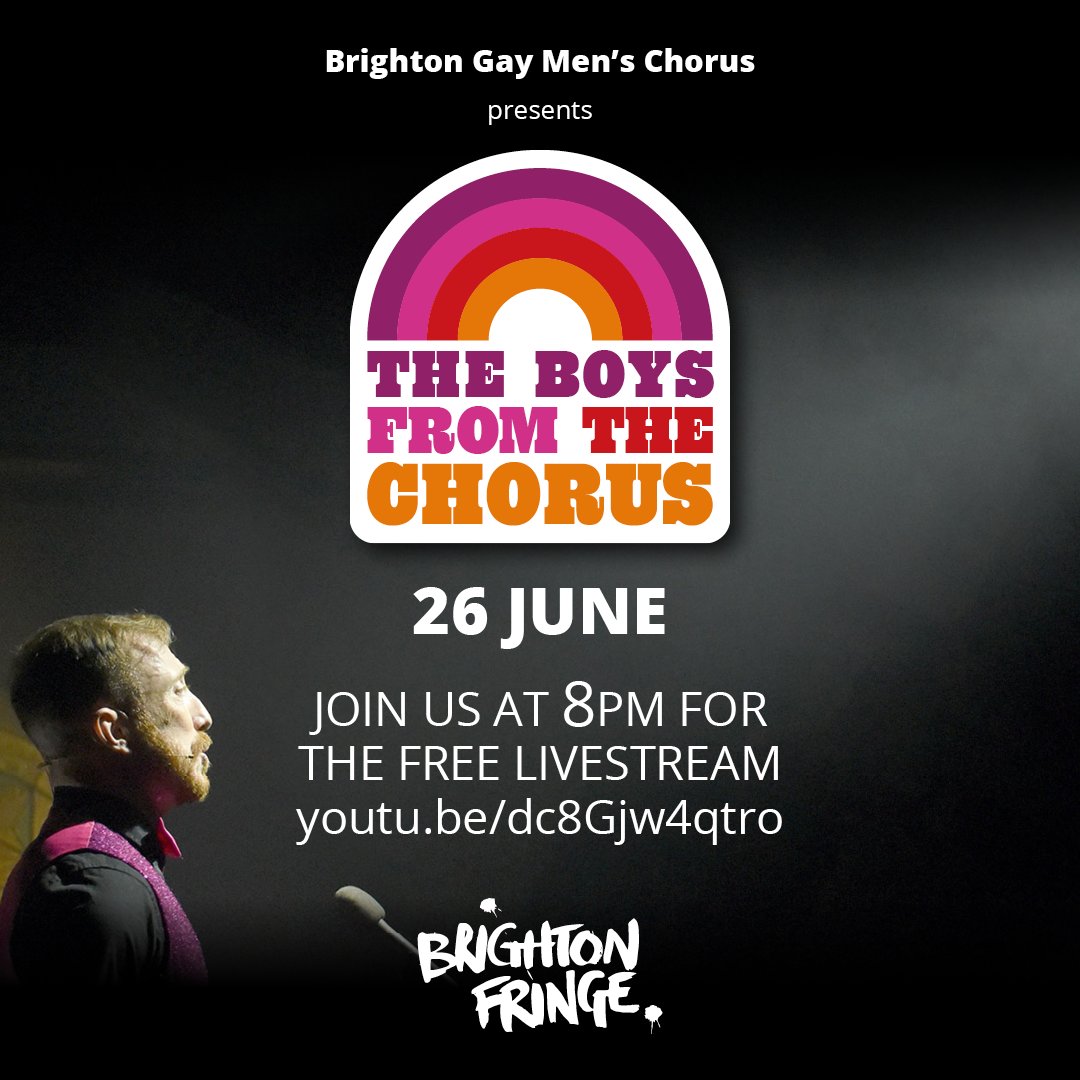 Tonight at 8pm we're streaming live from St. Nick's Church with songs from ABBA, Queen, Britney, Sondheim and some Eurovision favourites!

youtu.be/dc8Gjw4qtro

#brighton #brightonfringe #brightonfringe2021 #lgbtq #singer #gaychorus #chorus #choir #gaymenschorus #livestream